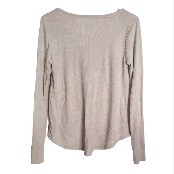 Hollister Waffle Knit Tie-Front Henley Top, Size S - Picture 3 of 5